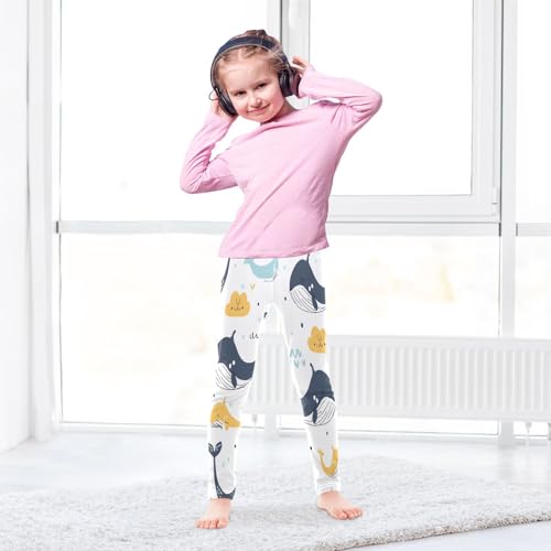 Bolaz Toddler Girls Leggings Printed Yoga Pants Leggings Whale White Background for Kids4