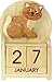Produktbild Namesakes Katze : Dauerkalender Holz : Ewiger Kalender aus Würfel : Immerwährender : Geschenke für Männer Frauen Kinder : 10.5x7x3.5cm