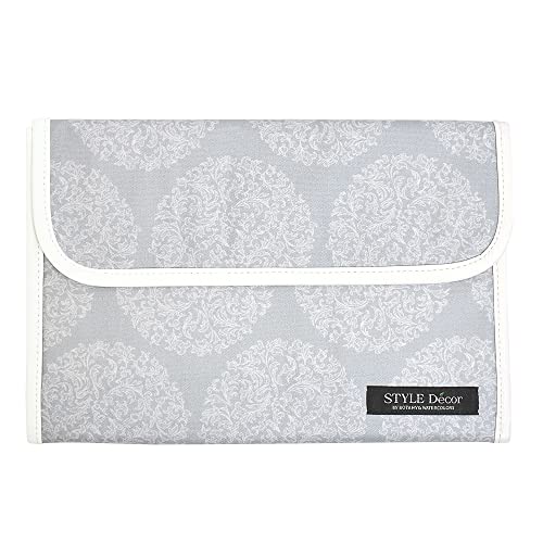 母子手帳ケース マルチケース ジャバラ 二人用 大容量 通帳 お薬手帳 L グレー 小花柄 スタイルデコール W0204100