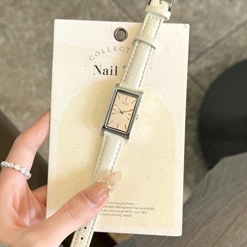 Image of Quartz Watch for Women, Lady Stylish Square Dress Watch with Leather Strap and Sapphire Crown