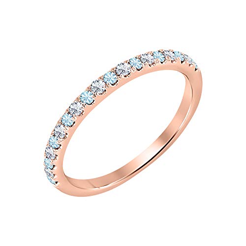 Gold & Diamonds Jewellery Round Cut Gemstone Half Eternity 14k Gold Over .925 Sterling Silver Wedding Engagement Band Ring for Women2