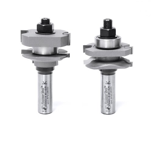 Jeu de fraises de défonceuse ogee stile et rail Amana 55431 avec queue de 1/2 pouce
