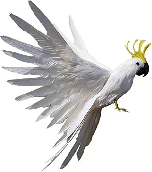 Taotenish Artificial Birds Lifelike Feathered Birds Model - 15.7inch White