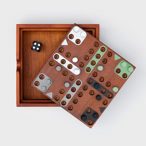 Iron & Glory Ludo Board Game | Juegos de Mesa de Madera para 4 Jugadores | Decoración para Sala miniatura 4