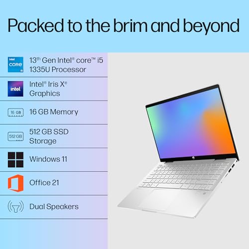 HP Pavilion x360, 13th Gen Intel Core i5-1335U,16GB DDR4, 512GB SSD, (Win11,Office 21, Silver,1.51kg), Touchscreen, 14-inch(35.6cm), FHD Laptop,... - Image 2