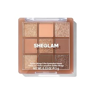 SHEGLAM Eyeshadow Palette 9-Color Ultra-pigmented Shimmer & Matte Shades, Vegan & Cruelty-free-Golden Mirage