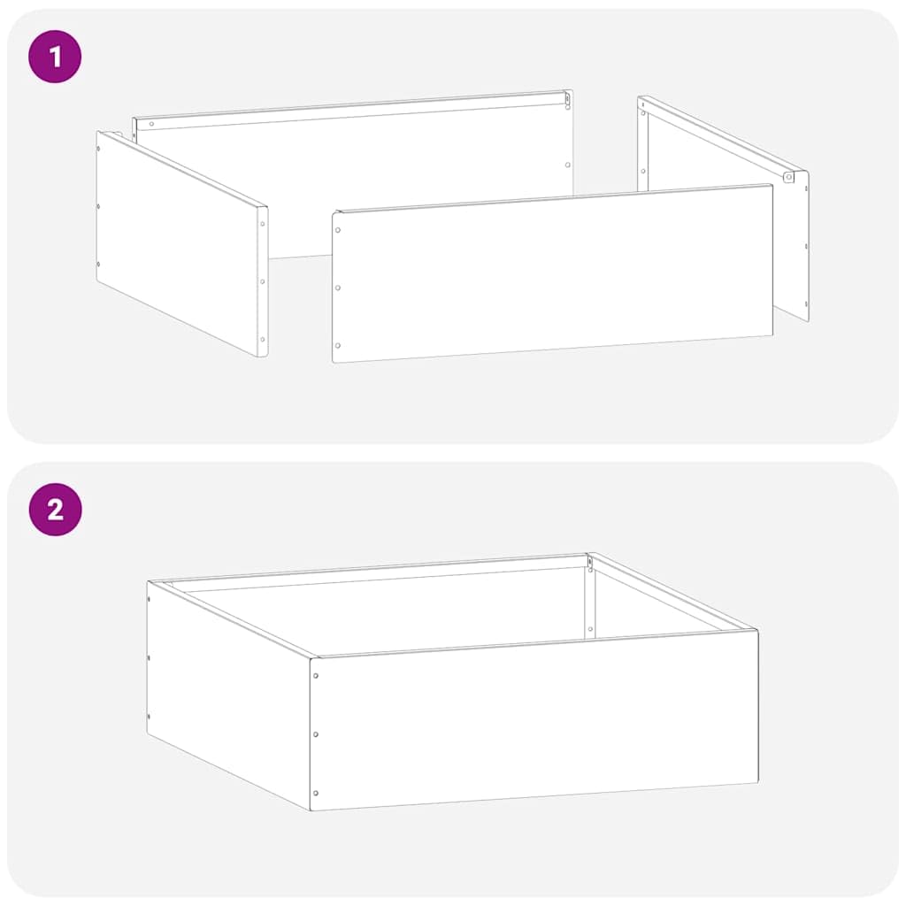 Raseneinfassung aus Stahl in Schwarz, 40 x 40 x 13 cm, 6er Set