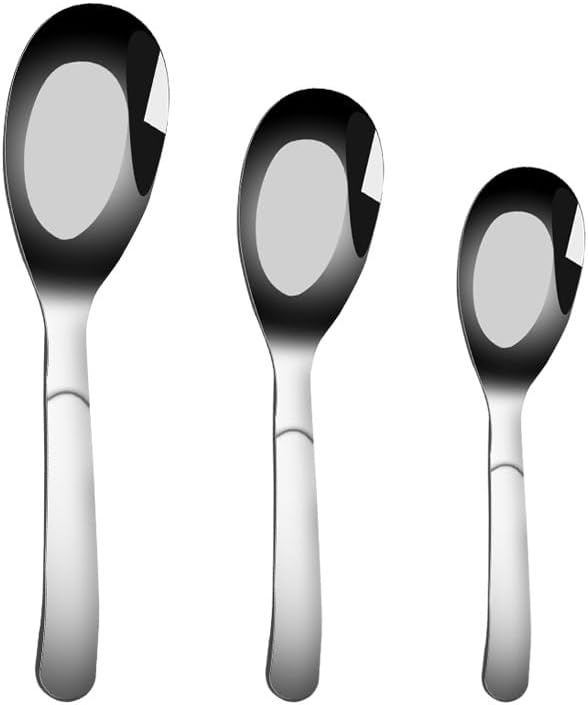 Silverware Flatware Set, 3/12/18/24/30/36 Pcs 316 Stainless Steel Tableware Spoon Enlarged Thick Soup Spoon Spoon Spoon Eating Spoon Household Flat Spoon(12 Pieces for 4)