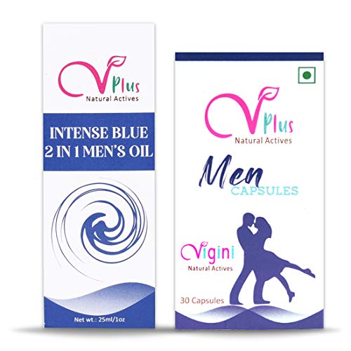 Vigini 100% Natural Actives Performance Power Testosterone Vigour Vitality Booster Energy Stamina Capsules for Men 23 Powerful Herbal Ayurvedic Ingredients 30 Capsule & Intense Blue Men Oil 25 ML Vigini 100% Natural Actives Performance Power Testosterone Vigour Vitality Booster Energy Stamina Capsules for Men 23 Powerful Herbal Ayurvedic Ingredients 30 Capsule & Intense Blue Men Oil 25 ML