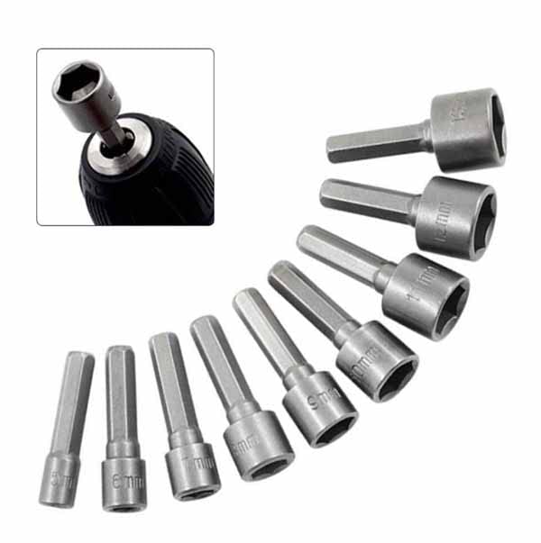 YADAV 9 Pcs Power Nut Driver Drill Bit Set 1/4 Inch Hex Shank Socket