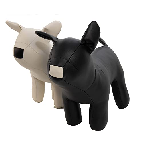 Hunde-Schaufensterpuppen, aus PU-Leder, stehend, flexibel, dehnbar, für Hundebekleidung, Haustierkleidung, Hundegeschäft, Bulldoggen-Stil, Schwarz