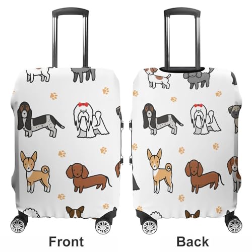 Dachshund Husky Shih Tzu Dog Luggage Covers Washable Travel Suitcase Cover Elastic Baggage Protector3