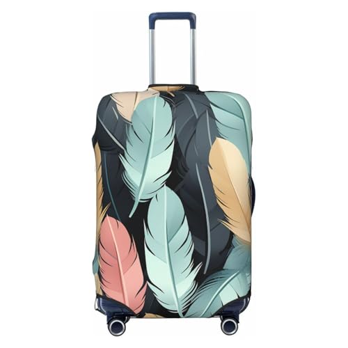 Feather Luggage Suitcase Covers Elastic Washable Travel Luggage Protector Anti Scratch Travel Suitcase Protective Cover For Kid And Adult, Fits 18-32 Inch Luggage