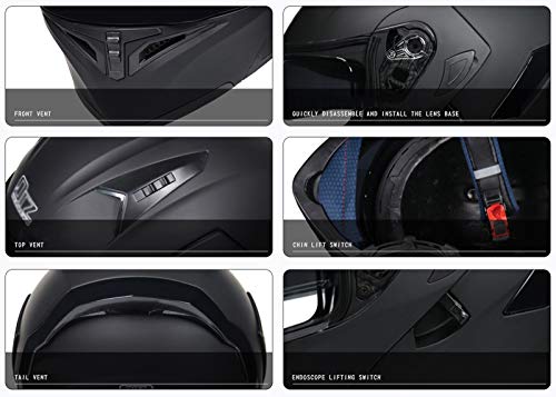 Casque moto modulaire bluetooth avec double visière et finitions premium