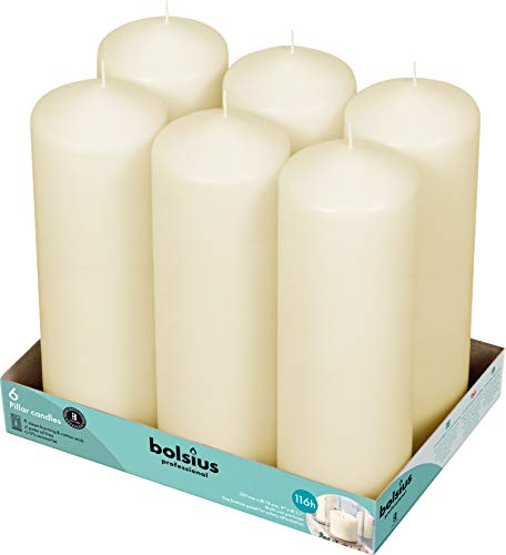 Bougies piliers ivoire Bolsius 7,6x22,9 cm pour décoration et ambiance épurée