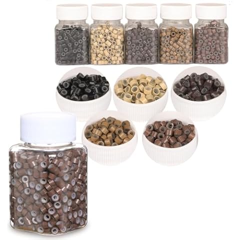 2500pcs 5mm Hair Extension Beads Multi-colored & 1000pcs 5mm Brown Cover