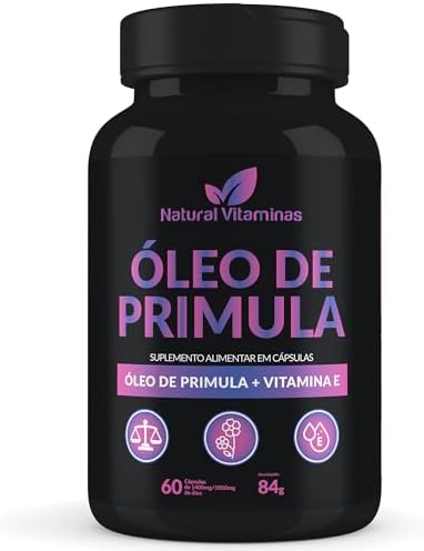 Óleo De Prímula + Vitamina E - 1 Pote com 60 Cápsulas de 1400mg/1...