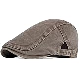 Flat Newsboy Caps for Men Women Adjustable Washed Cotton Ivy Gatsby Cabbie Driving Hat