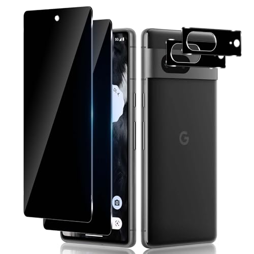 Verre trempé de confidentialité Lutree Google Pixel 7 avec protection objectif photo d'appareil