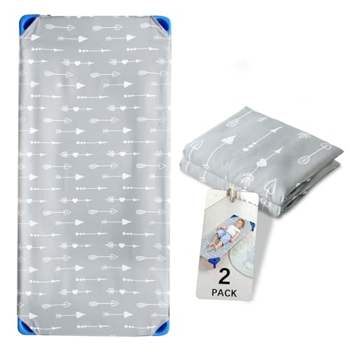 Cot Sheets for Daycare Standard Size 2 Pack, Children’s Naptime Cot Sheet,Breathable Microfiber Nap Sheet for Boys and Girls, 23' x 51'