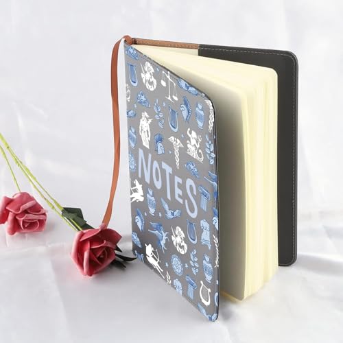 Libreta de mitología griega LQRI de cuero negro para inspirar tus lecturas diarias 5