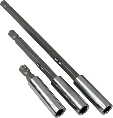 Image of AASONS 3 Piece 1 /4'' Hex Shank Quick Release Screwdriver Extension Bit Holder Connection Rod Adapter Sleeve 50mm /100mm /150mm