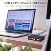 EEEKit 2 Port USB 2.0 Manual Sharing Switch Hub, Printer Scanner Splitter Adapter with 2 Pack USB A to B Cables