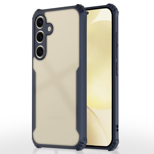 Image of Pikkme Samsung Galaxy S24 5G Back Cover | Crystal Clear Transparent Back | Ultra Hyrbid | Full Camera Protection | Raised Edge | Bumper Back Case (Blue)