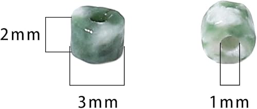 Miniatura 5 de Cuentas cilíndricas cortas de jade africano natural de 0.079 x 0.18 pulgadas, 155 piezas de tubos sueltos semi piedras preciosas para diseño de