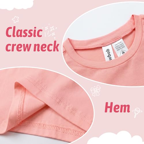 Image of Girls Cotton Long Sleeve Shirts Kids T Shirts Lightweight Breathable Casual Classic Tee Top for Children Age 3-14 Years