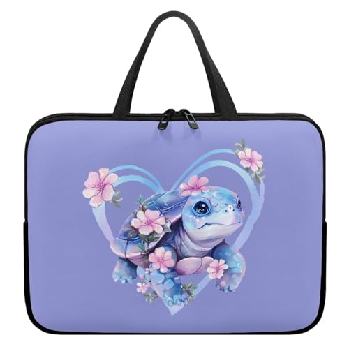 Uasibuni Purple Sea Turtle Pattern 13 14 15 15.6 17.3Inch Laptop Case for Women,Laptop Cover,Computer Protect Case Pouch Holder Notebook SCover Soft Carring Travel