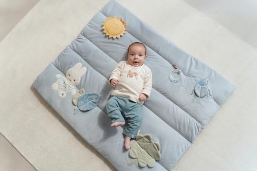 Nijntje Miffy Krabbeldecke Spieldecke Little Dutch Lucky Leaves - Baby Hase Miffy Blau 80x100 cm