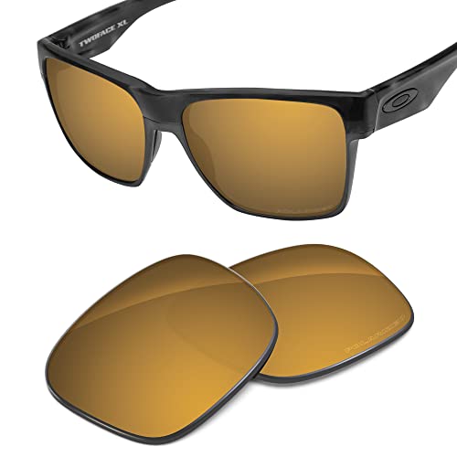 Image of Performance Replacement Lenses Compatible with Oakley TwoFace XL OO9350 Polycarbonate Polarized Etched-Tungsten Gold