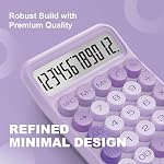 CATIGA Mechanical Switch Calculator, Purple Calculator with 12 Digit Large LCD Display & Big Buttons for Office Desk, Classroom Math, Back to School Supplies, Cute Aesthetic Desk Accessories
