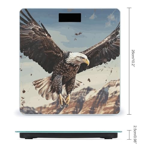 Báscula digital de baño de cristal templado con pantalla LCD miniatura 2