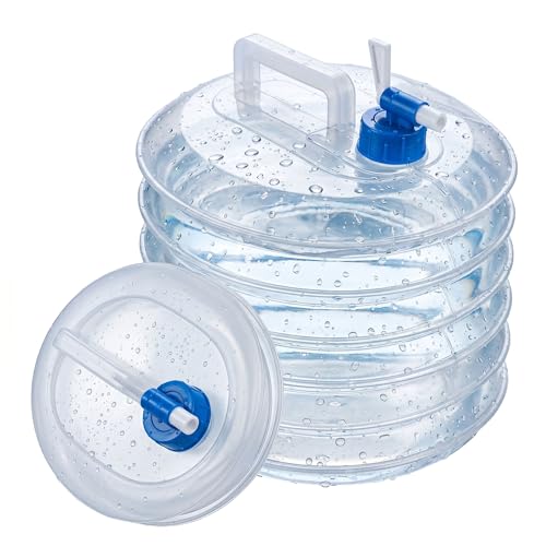 Wovuna 3L 5L 10L 15L Water Container Portable Collapsible Water Carrier with Tap BPA Free Odorless and Warp-resistant Large Water Storage Container for Camping Outdoor BBQ Sports Travel (3L)