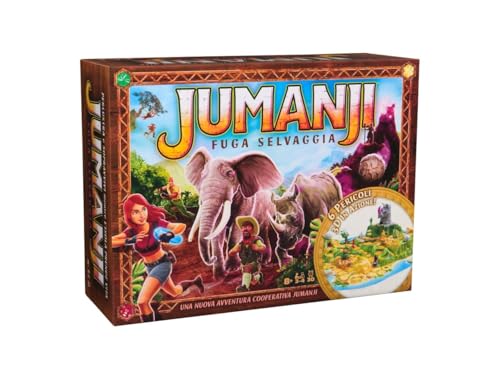 Jumanji Estampida, Juego de Mesa colaborativo, Juego de Aventuras en 3D basado en la película de acción y Comedia, Noche de Juegos en Familia para Adultos y niños a Partir de 8 años
