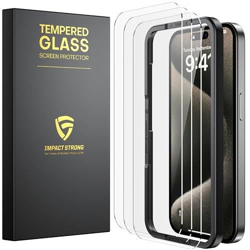 Film protection écran iPhone 15 Pro Max verre trempé 9H couverture complète x3