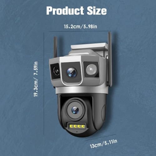Image of securinnov 6MP WiFi Dual Lens Outdoor PTZ CCTV Camera | 360 Rotation | Color Night Vision | Motion Detection | Two-Way Audio | Wireless Home Security with Mobile App V380 Pro (New Dual Lens PTZ)