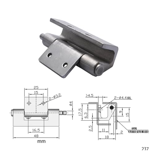 Charnière de porte pliante pour boîtier électrique - Lot de 2