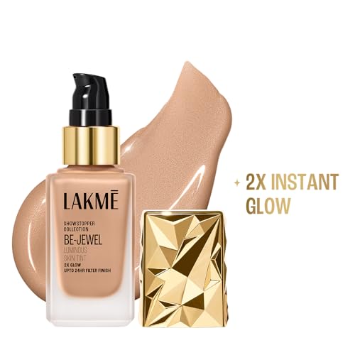Image of LAKME Be-Jewel Luminous Skin Tint, 25ml, for Radiant, Smooth and Luminous Finish, with Light-Reflecting Polymers, 24HR Filter-Like Wear, Foundation for Women Dry Skin, for Women - Neutral Nude