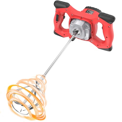 IMAYCC Malaxeur Mortier Colle 2100 W, Malaxeur Beton 220V, Professionnel Melangeur Beton Avec 6 Vitesses, Betonniere Électrique Pour Mélanger Aliments, Plâtre, Peinture, Ciment, Mortier, Etc