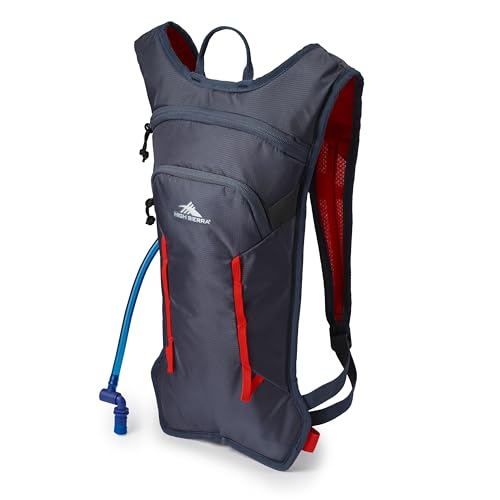 High Sierra Hydrahike 2.0 Hydration Backpack with 2L Reservoir, for Hiking, Biking, Camping, Traveling, Grey Blue, 4L