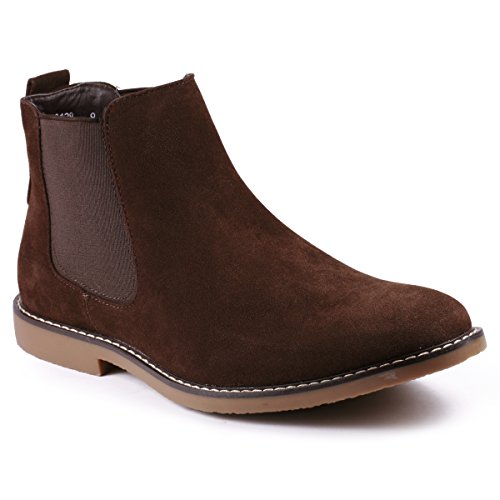 Metrocharm MC128 Men's Formal Dress Casual Ankle Chelsea Boot (10 D(M) US, Brown)