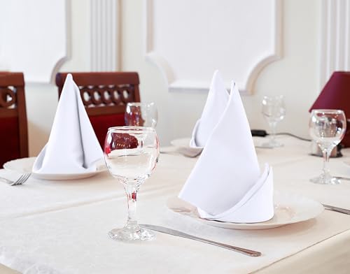 Utopia Kitchen Stoffservietten [12er Pack, Weiß] 46x46 cm Waschbare Tischservietten für Hotel, Mittagessen, Restaurant, Hochzeiten… – Ansicht 2