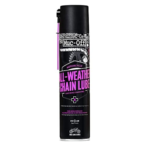 Muc-Off 637US All-Weather Motorcycle Chain Lube, 400 Millilitres - Premium Motorbike Chain Lubricant Spray - Formulated For All Weather Conditions Cover