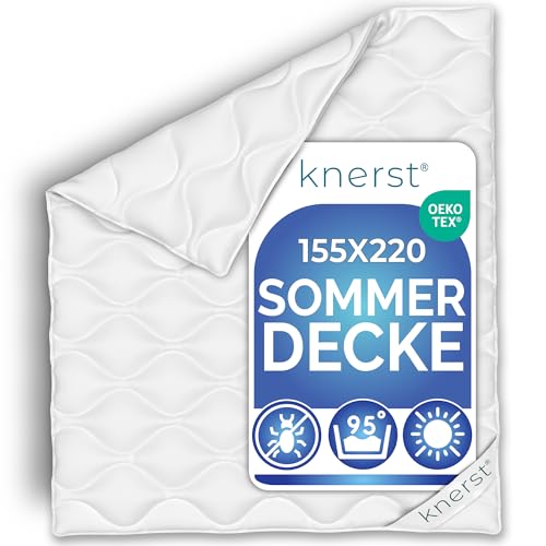 KNERST Bettdecke 155x220 cm - Sommerdecke 155x220 - Steppdecke 155x220 für Komfortables Schlafen - leichte Sommerdecke kühlend & waschbar - Steppbett - ÖKO-TEX