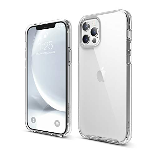 elago Coque Hybride Transparente Compatible avec iPhone 12 & iPhone 12 Pro (6,1u0094) Anti-jaunissement, Dos PC Durable, Pare-Chocs Flexible Antichoc Case pour iPhone 12, 12 Pro (Transparent)