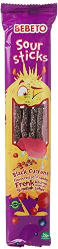 Bebeto Licorice Blackcurrant Sour Sticks, 35 gm