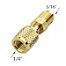 Male 5/16 x F1/4 SAE Adapter for R410a R32 R22, Brass Refrigerant Valve Connector for Air Conditioning Service Port, HVAC Manifold Gauge Adapter